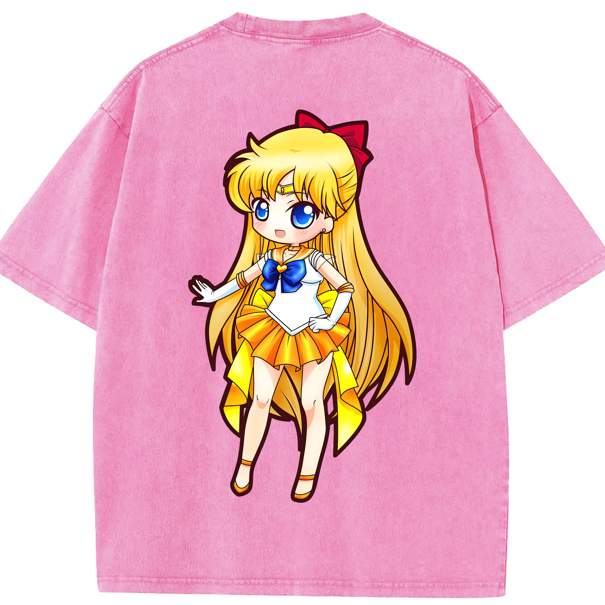 （画像用） 美少女戦士セーラームーン 愛野 美奈子 あいの みなこ Sailor Moon Aino Minako 綿100% ヴィンテージ風 半袖Tシャツ（背面プリント）